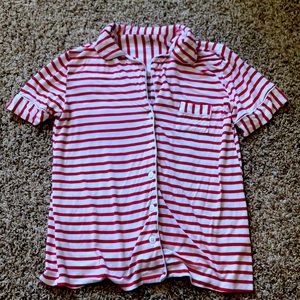Women’s Red/White Striped ALFANI Button Up Top Sm